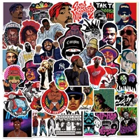 50pcs legendary rapper tupac 2pac stickers notorious big eastwest coast graffiti stickers luggage laptop skateboard stickers