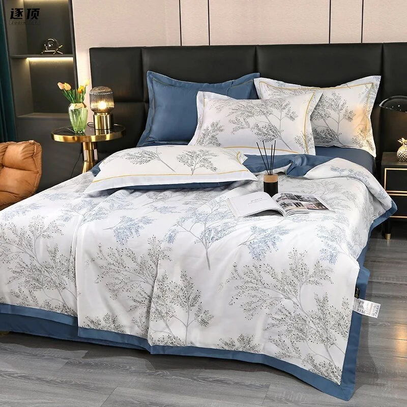 

Summer Cooler Quilt Bedding Set With Bedsheet Pillowcase Washable Blanket For Hot Sleepers Adult Kids Home Couple Comforte