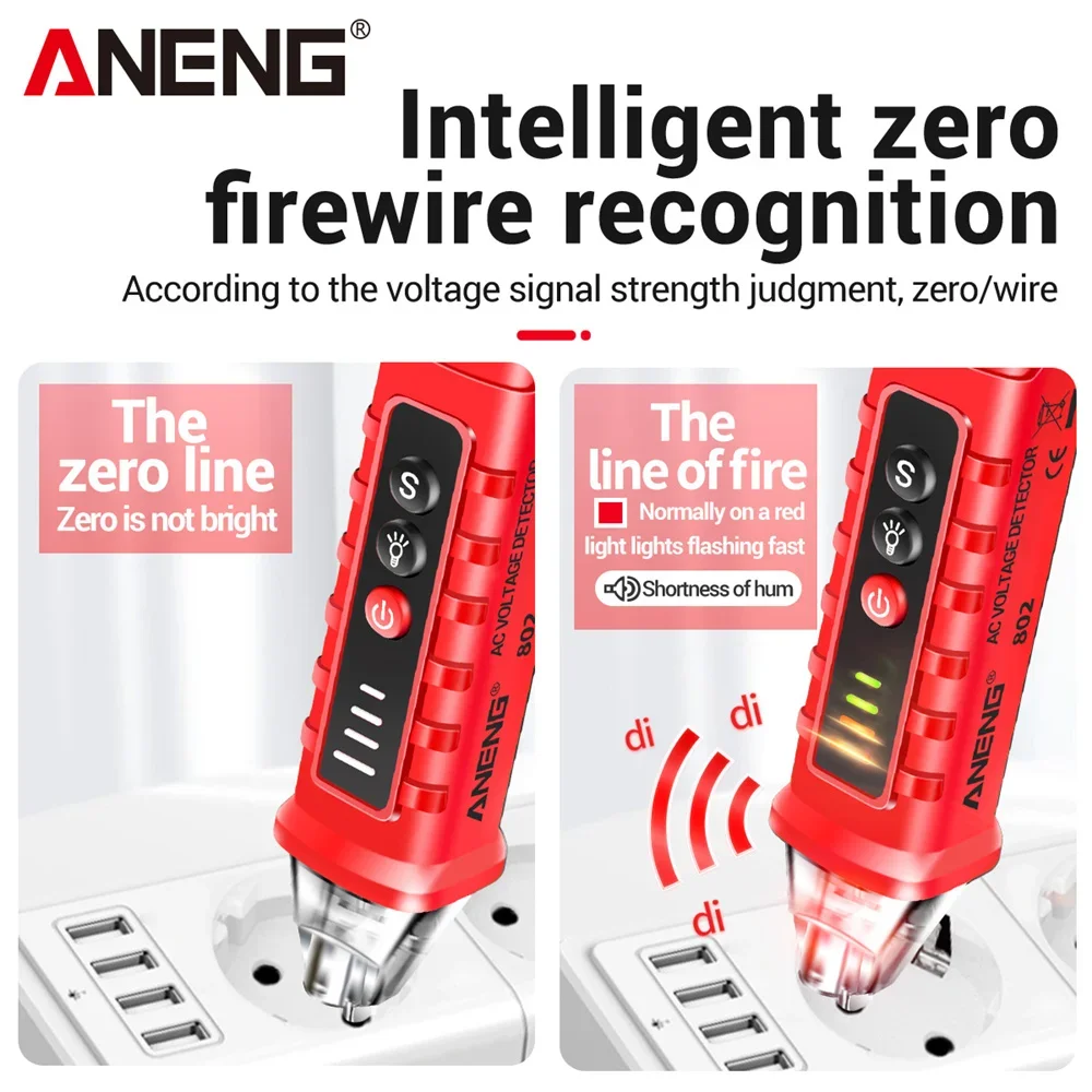 Фото Мультиметр ANENG DM850 + тестер напряжения VD802 NCV, набор инструментов для электрика, измеритель переменного/постоянного тока, сопротивления, диодов и обрыва цепи. №4