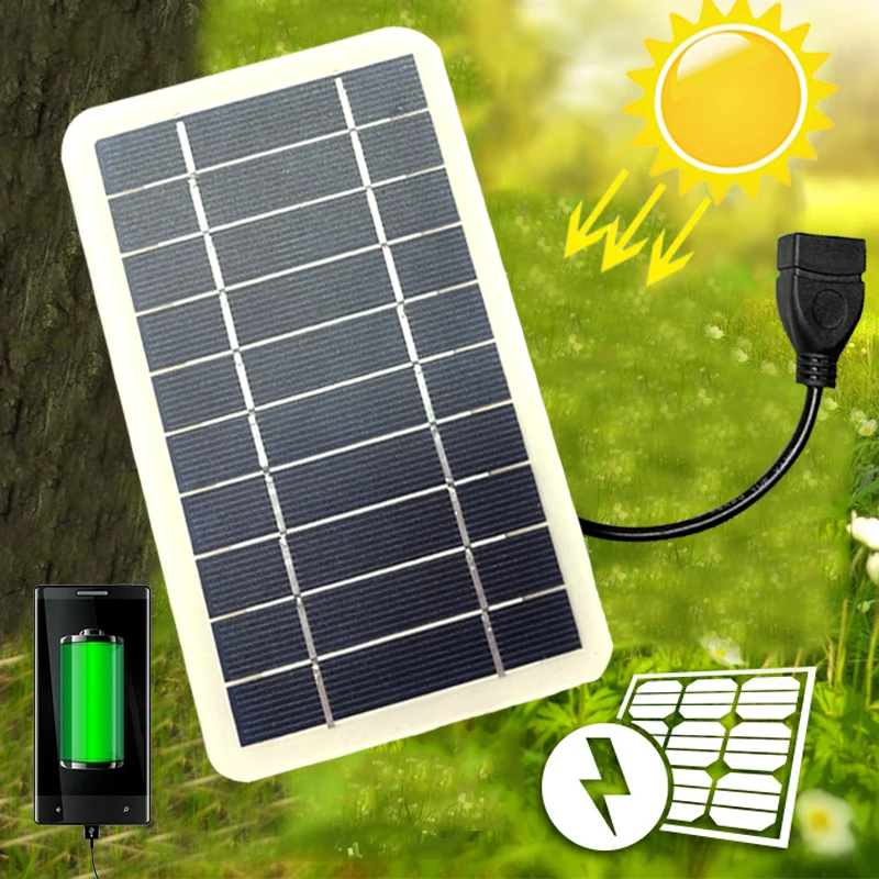 

5V USB Solar Cells Solar Panel Phone DIY Hiking Camping 10W Charger Home Improvement Monocrystalline Silicon Power Bank Solar