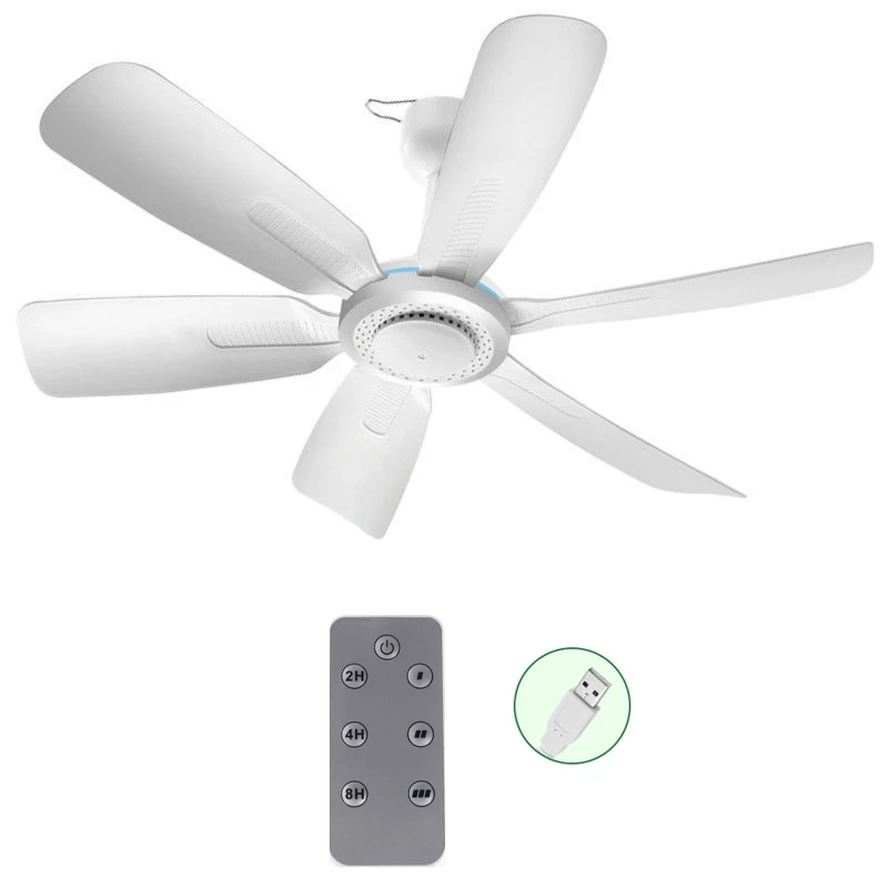 

6 съемных лопастей 3-скоростной таймер дистанционного управления 10 Вт USB потолочный вентилятор навес E65C
