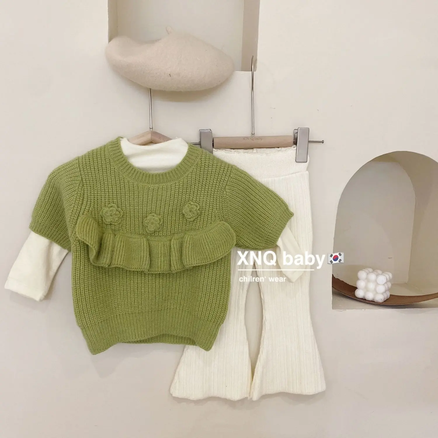 

Children Clothing Spring Autumn Girls Suit Koreanstyle Baby Casual Sweet Three Piece Sweater Set Cute Fresh Baby Girls Clothes