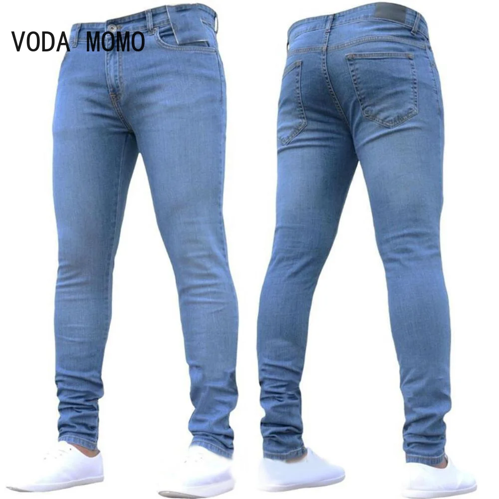 

Mens Pants High Waist Zipper Stretch Jeans Casual Slim Fit Trousers Male pants men Pencil Pants Denim Skinny Jeans for Men