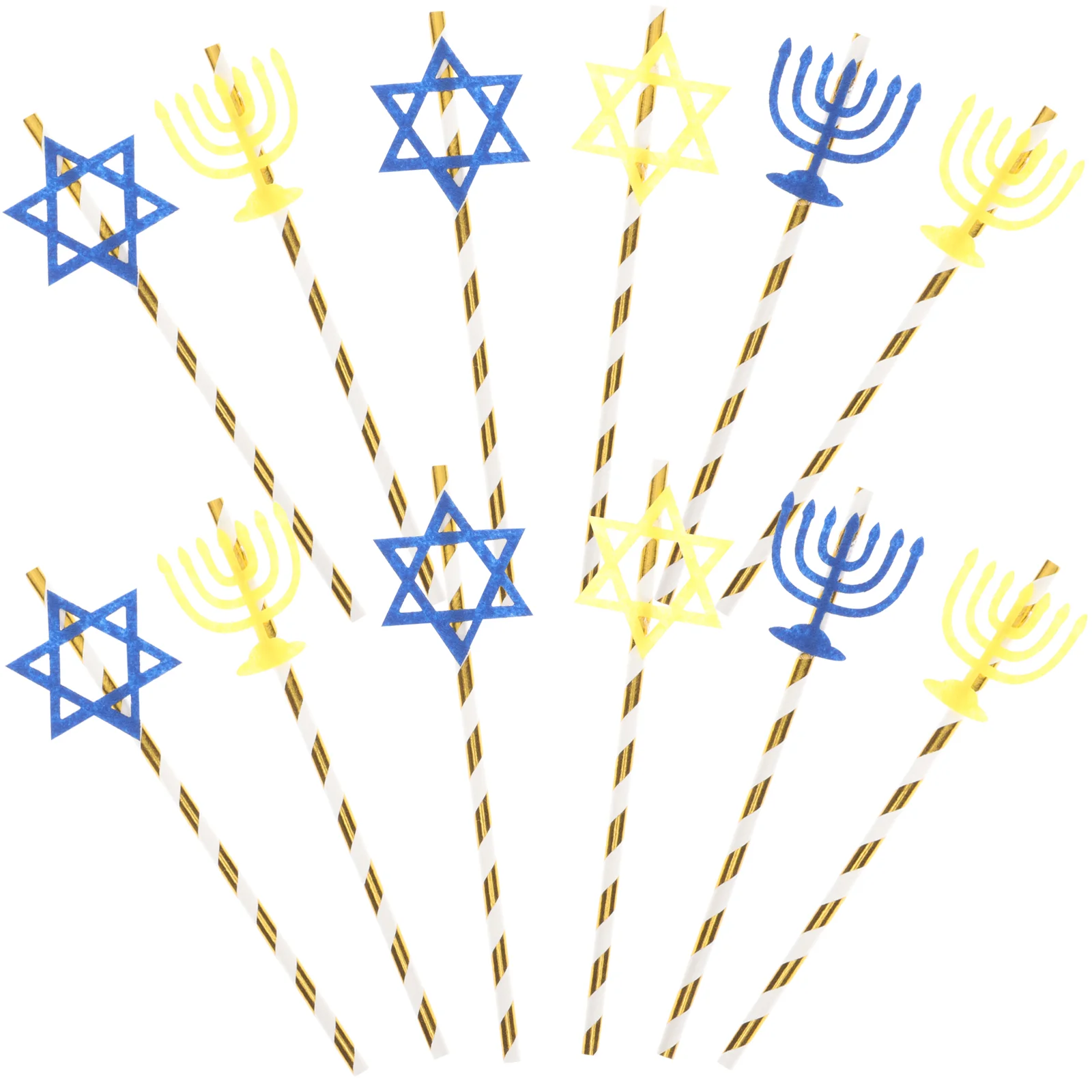 

Straws Paper Hanukkah Drinking Party Disposabledecoration Decorations Straw Accessories Wrapped Supplies Christmas