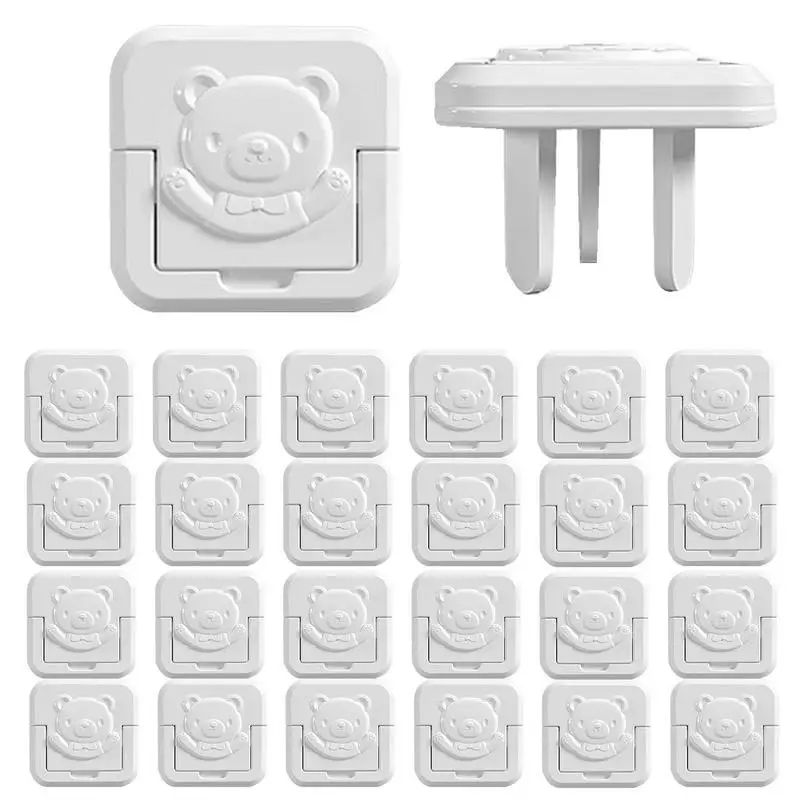 

24Pcs Baby Safety Child Electric Socket Outlet Plug Protection Security Two Phase Safe Lock Cover Kids Sockets Cover Plugs