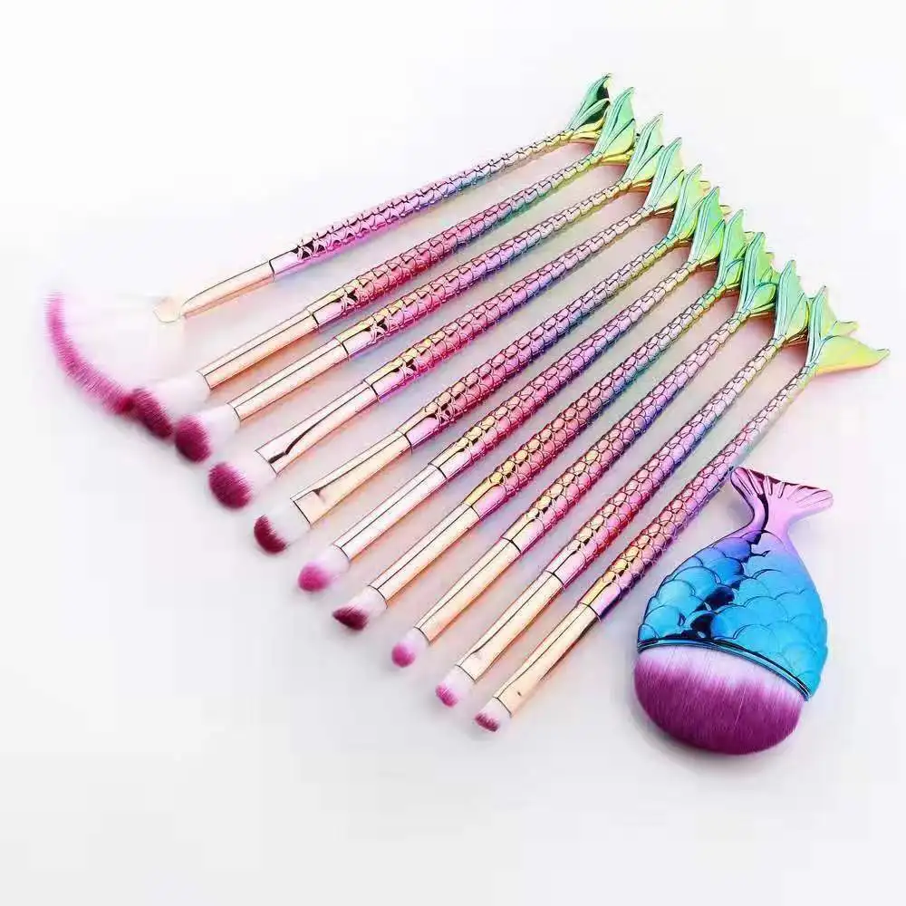 

KOSMETKI Mermaid Makeup Brushes Eye Set Kits Shadow Eyeliner Eyebrow High Quality Make Up Brush Beauty Comestic Tools