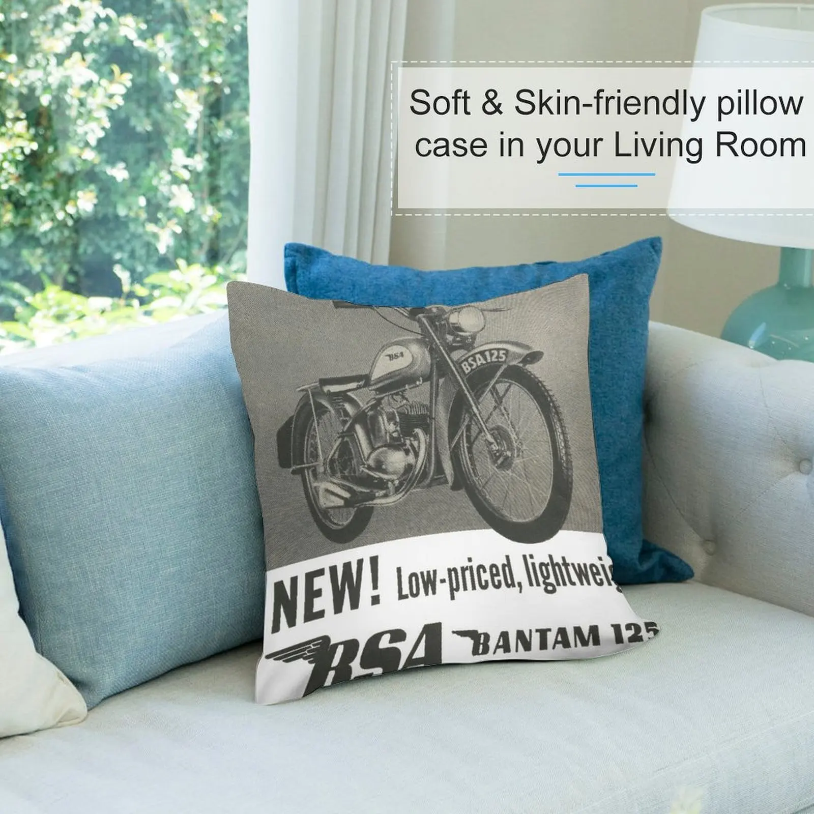 The Mighty BSA Bantam. 125cc! Декоративная подушка прямоугольный чехол для подушки