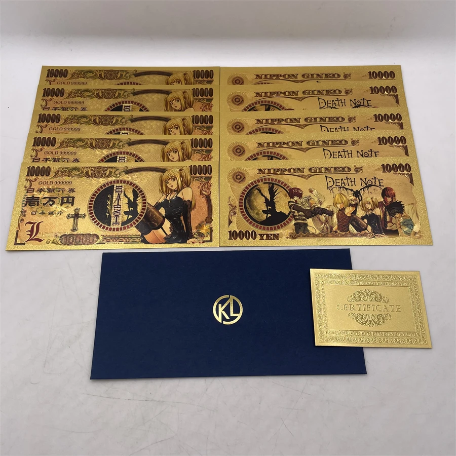 9 моделей японских аниме тетрадь смерти Золотые пластиковые открытки манга