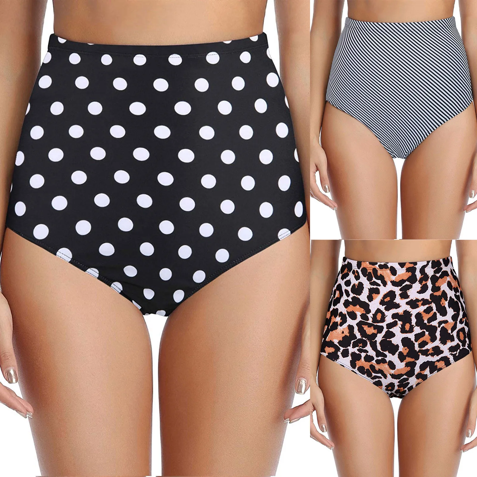 

High Waisted Swimsuit Bottom Polka Dot Bikinis Tankini Shorts Bikini Bottoms Women Beach Pants Swimwear Shorts Swim Panties 2023