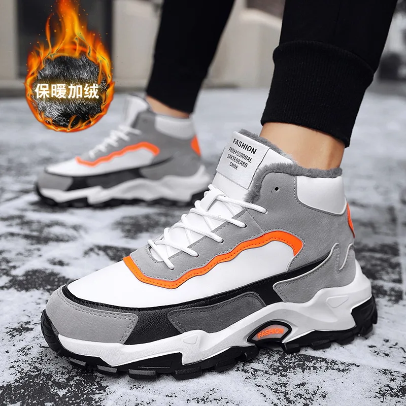 

Zapatillas de deporte para hombre, botas de nieve a la moda, zapatos de felpa, informales, cálidos, invierno, 2022