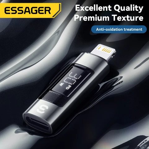 Essager USB C Display OTG адаптер PD 30 Вт для быстрой зарядки Type-C «мама» на Lightning «папа» для iPhone 15 14 13 конвертер