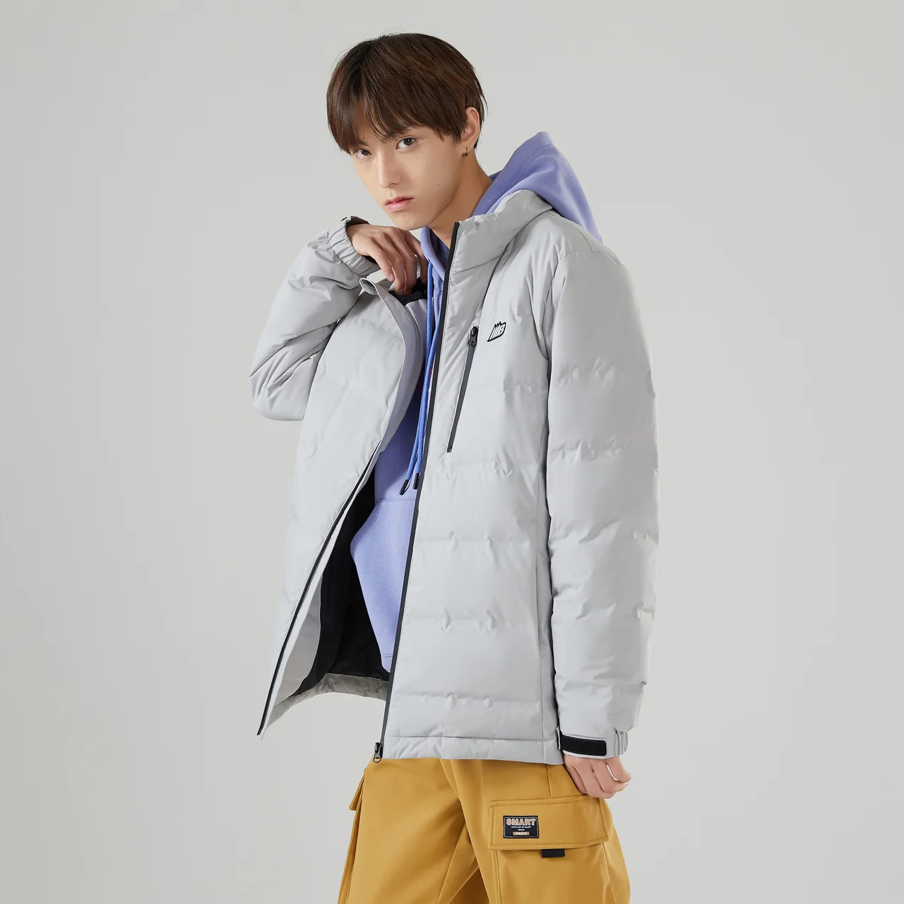 Metersbonwe Multicolor Light Soft Down Wear For Man Loose 90% Gray Duck Down Stand Collar Solid Color Warm Wear Winter Down Coat