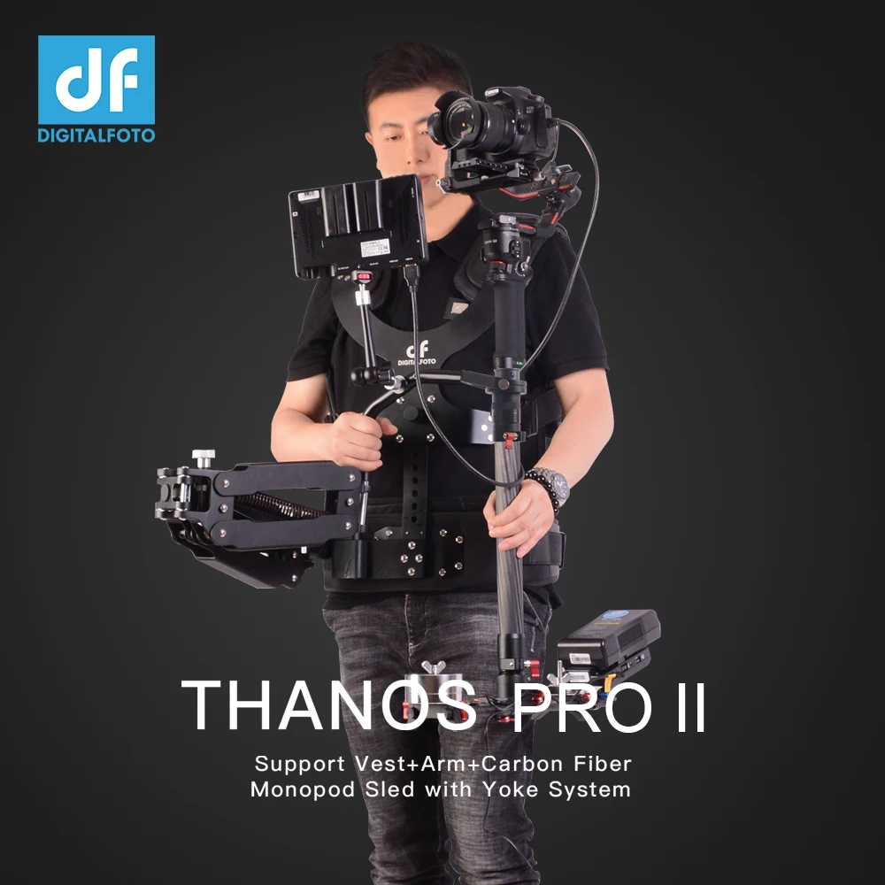 Шарнирный жилет DF THANOS PRO II Steadicam с осью Z + монопод из углеродного волокна Sled System для