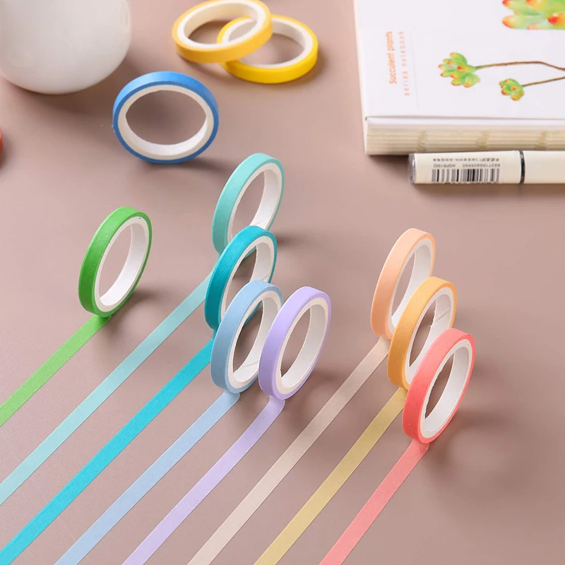 

5Rolls/box Washi Tapes Colorful Masking Tape Decoration Scrapbook Adhesive Tape for DIY Craft Journal Stationery School Supplies