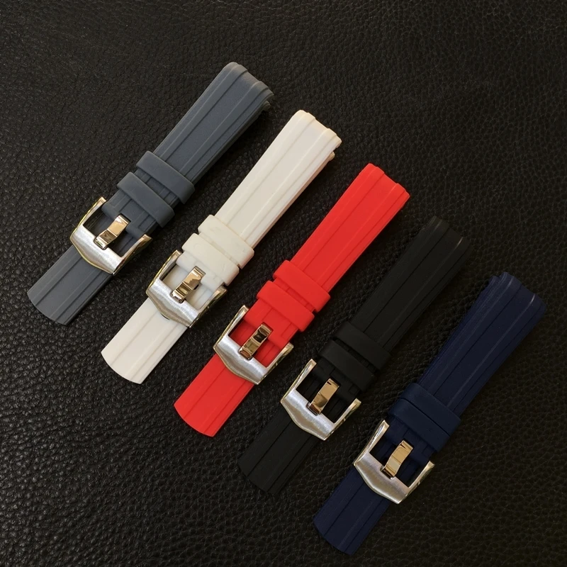 

Rubber Silicone Watch Bands Fit For New Omega Seamaster 300 Brand Bracelet 20mm Soft Black Blue White Red Gray Watch Strap Belt