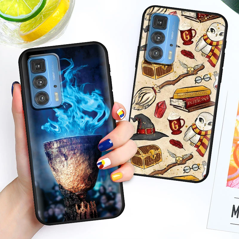 

Cartoon Potters Wand HP For Motorola Moto E6s 2020 Edge S Pro X3 E7i Power E20 20 Pro Lite Soft Black Phone Coque Fundas