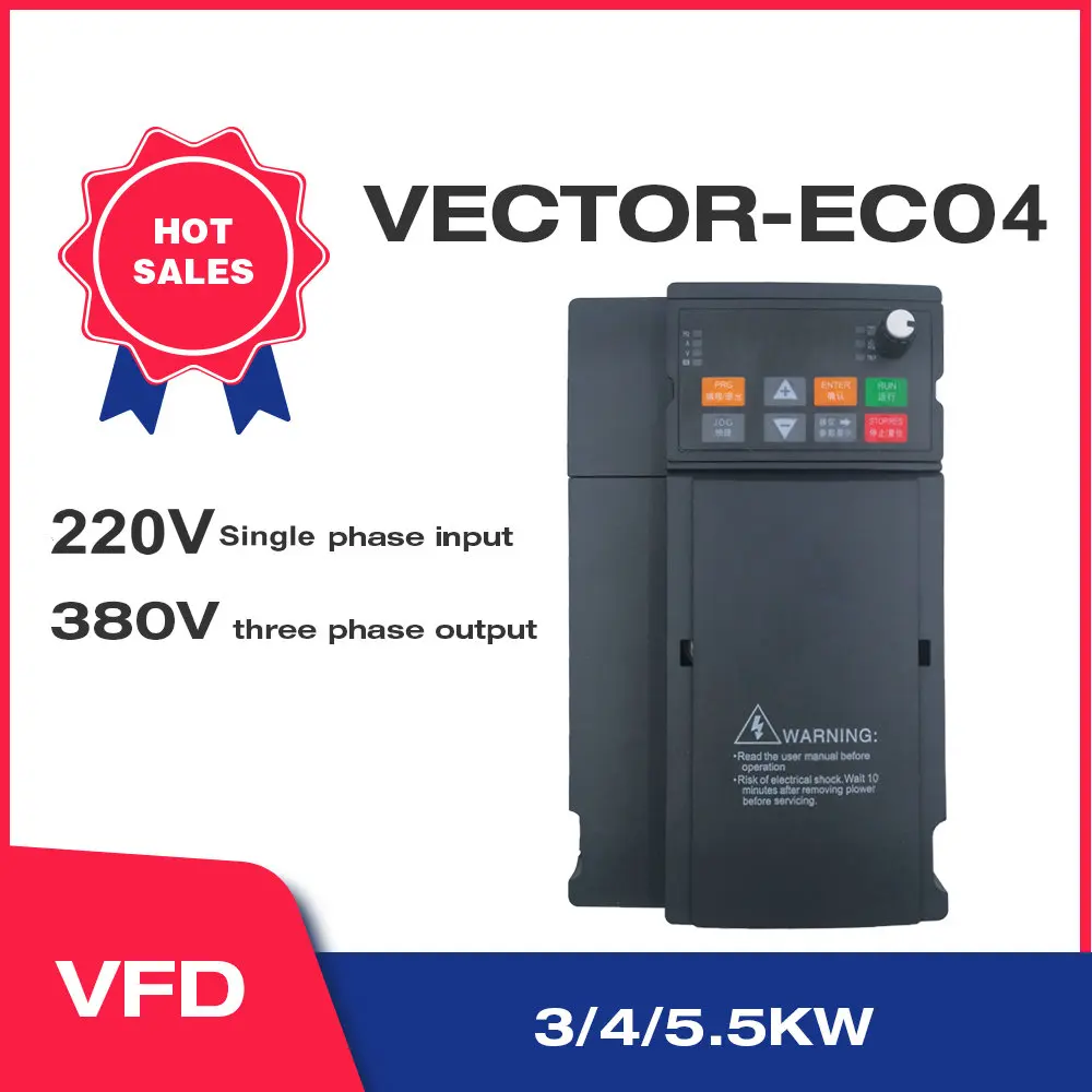 Vector Frequency Converter 220 to 380V 3KW/4KW/5.5KW Variable Frequency Drive Speed Controller Inverter Motor Angisy EC04 Serial