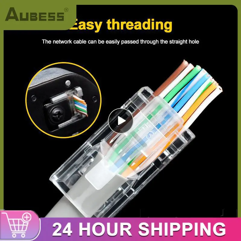 

High Quality High Speed Cat5 / Cat5e Lan Network Cables Adapter Wide Application Super Five Perforated Crystal Head Durable