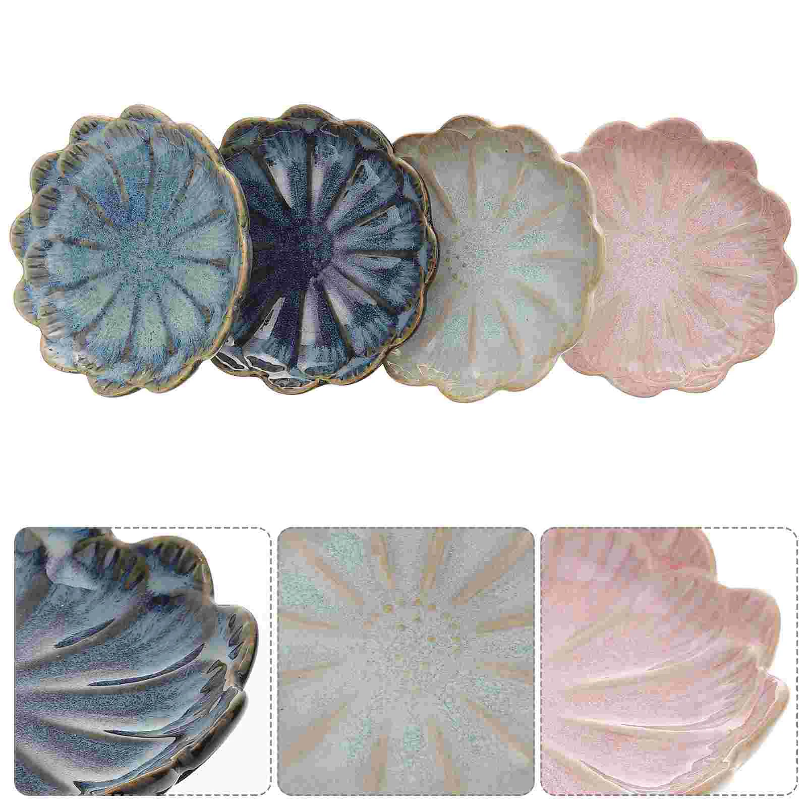 

4pcs Sauce Dishes Ceramic Dipping Bowls Seasoning Dishes Soy Sauce Bowl Appetizer Serving Plate for Sauce Soy Vinegar