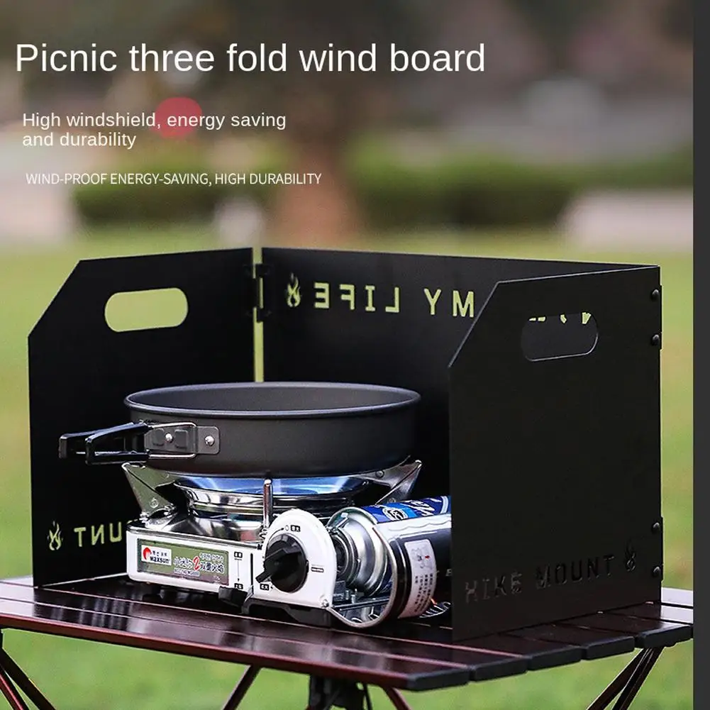 

Foldable Gas Stove Windshield Outdoor Camping Cooking Burner Windproof Screen Stainless Steel 3-fold Cooking Windshield Dropship