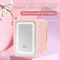 6L Mini fridge LED Mirror 220v For Cosmetics Car Freezer Skincare Refrigerator Portable Makeup Fridge Cooler Warmer Home Camping