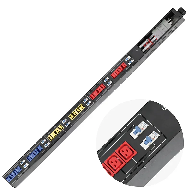 ETL 3-фазный PDU 415 В 220 C19 Розетка Монтаж в стойку Блок распределения питания