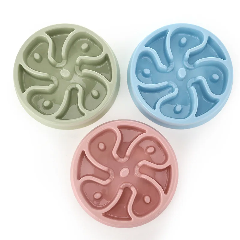 

Flower shaped slow food bowl Bite resistant non-slip pet bowl Plastic Pet Slow Food Bowl