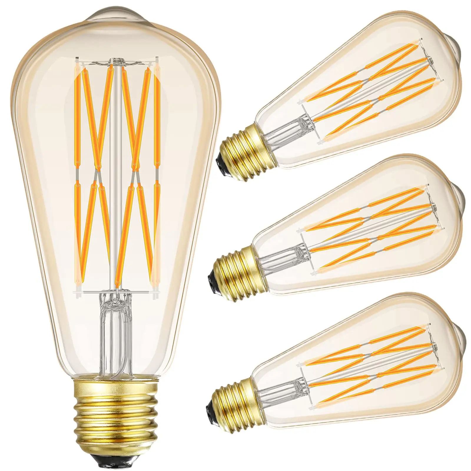 

E27 Retro Edison Dimmabl LED Filament Bulb Lamp ST64 12W 16W 85-265V Amber Glass Warm White Bulb Vintage Decorative Light