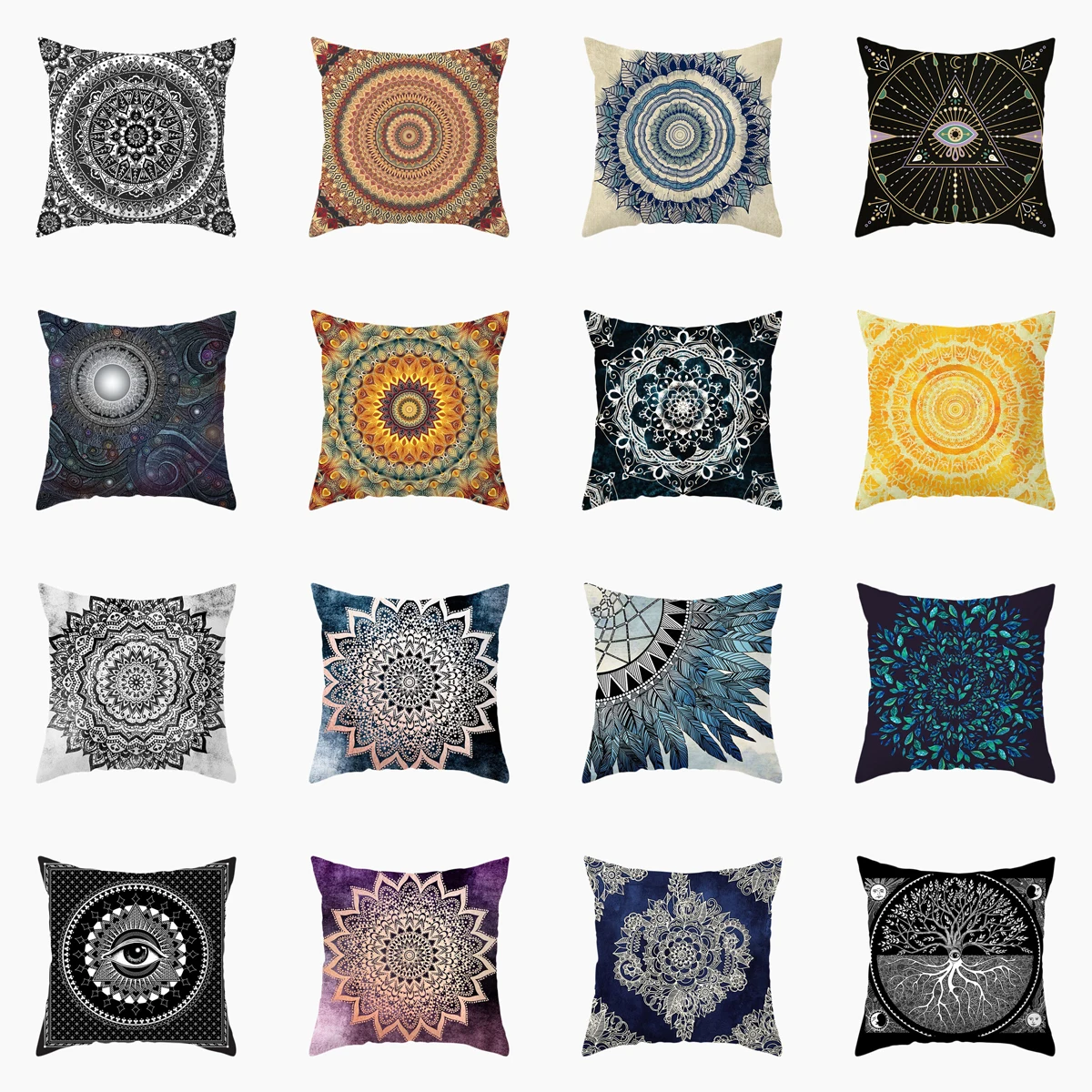 

Чехол для подушки ZHENHE с абстрактным оформлением мандалы, двухсторонний чехол с рисунком, искусственная кожа, 18x18 дюймов (45x45 см)