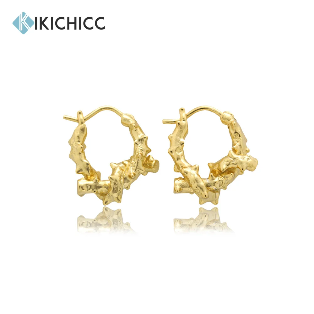 

KIKICHICC 925 Sterling Silver Gold Irregular Hoops Women Clips Pendiente Piercing Geometric 2022 Women Wedding Jewelry Clips
