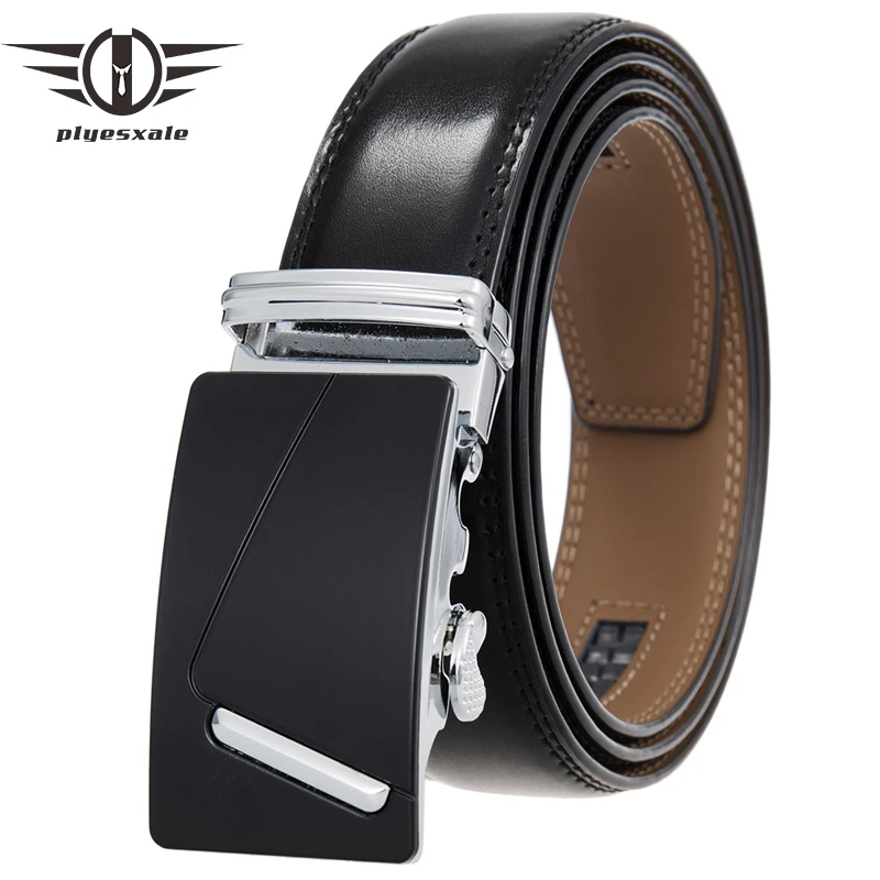 

Plyesxale Black Mens Genuine Leather Automatic Buckle Belt Luxury Brand Designer High Quality Formal Belt For Men 2022 G1238