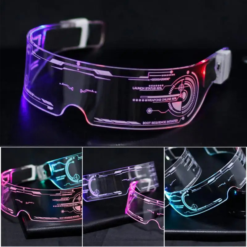 

Motocross Colorful EL Luminous Glasses Led Light Up Visor Eyeglasses For Bar KTV Christmas Birthday Party Decorations
