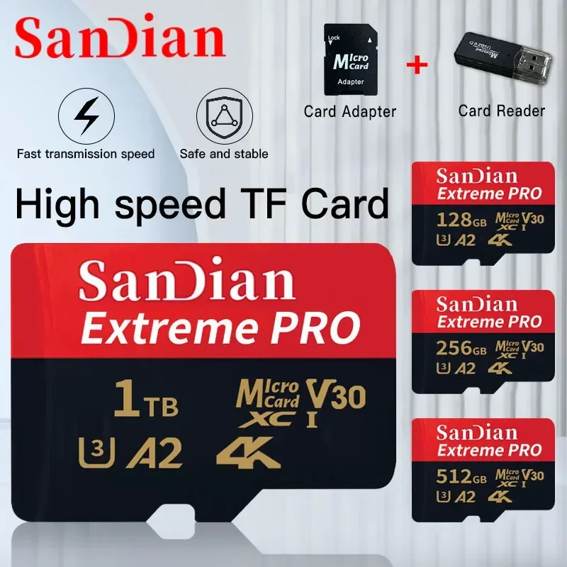 

100% Original 1TB Memory Card High Speed Mini SD Card 128GB micro sd card 512GB TF Flash Card for smartphone/surveillance camer