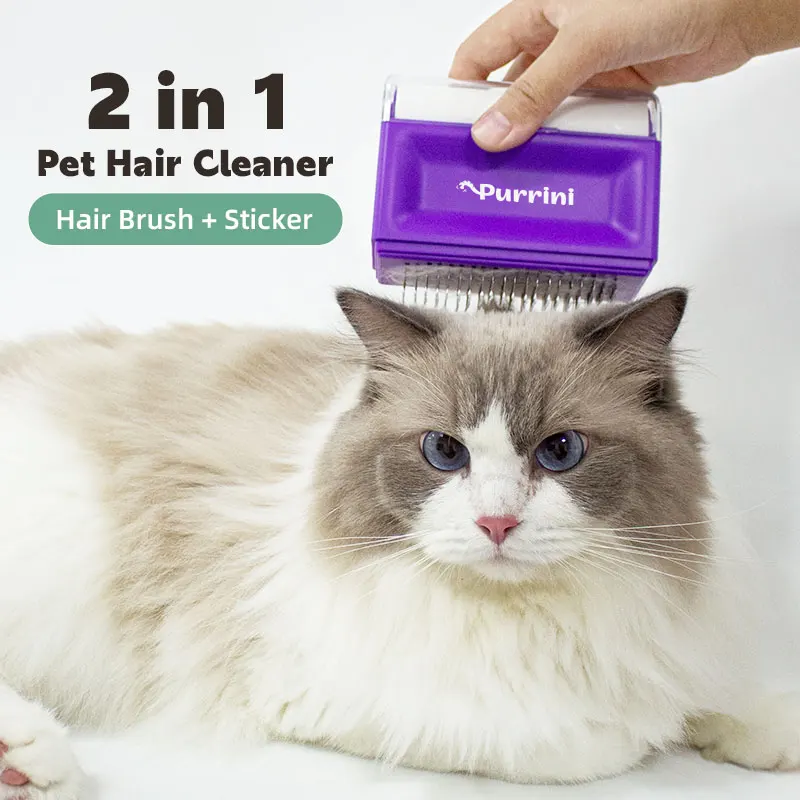 

2 in 1 Pet Hair Brush Sticker Comb Grooming Remover Cleaner Fur Removing Dog Cat Animals Pet Hair Brush Couch Sofa Carpets Combs