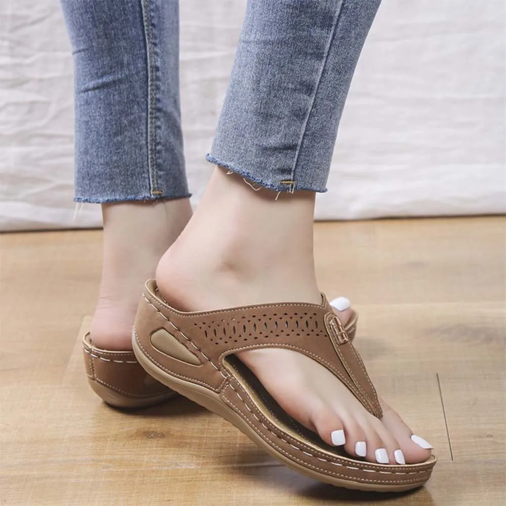 Women Slope Heeled Sandals Wear-Resistance Non-Slip Slippers For Shopping