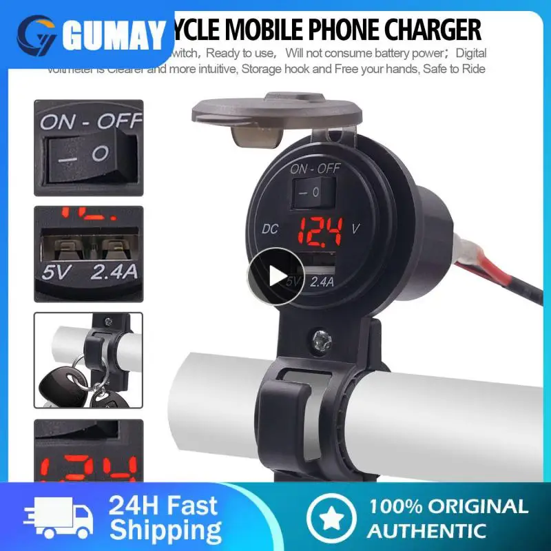 

Motorcycle USB Charger Cover Auto Adapter 2.4A With Switch USB Voltmeter For Motorcycle Auto Truck ATV Boat Motorcycle Equipment