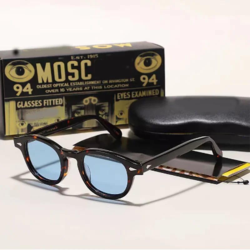 Купи Men Ladies Johnny Depp Lemtosh Polarized Sunglasses Luxury Brand Vintage Acetate Frame Top Quality Leather Case за 1,714 рублей в магазине AliExpress