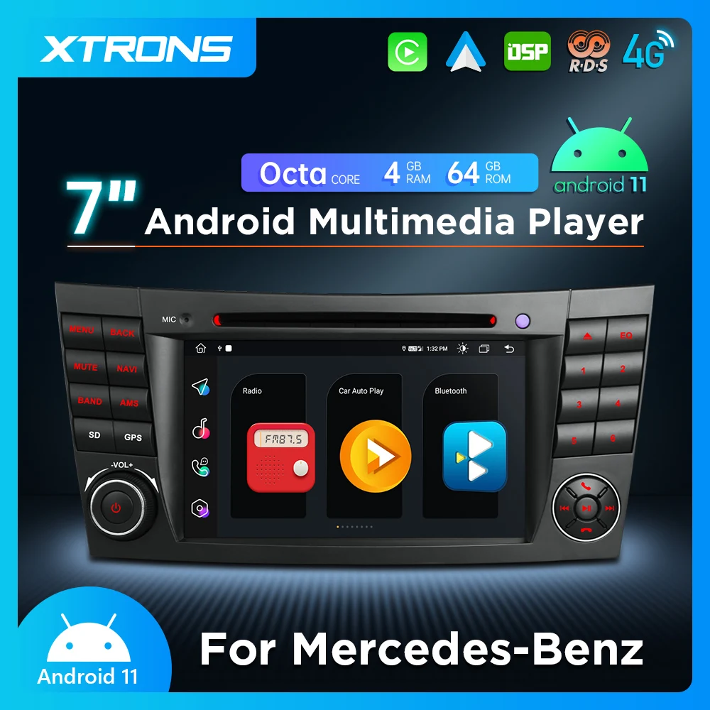 Автомобильный DVD-плеер XTRONS плеер на Android 11 Восьмиядерный процессор экран 7 дюймов 4