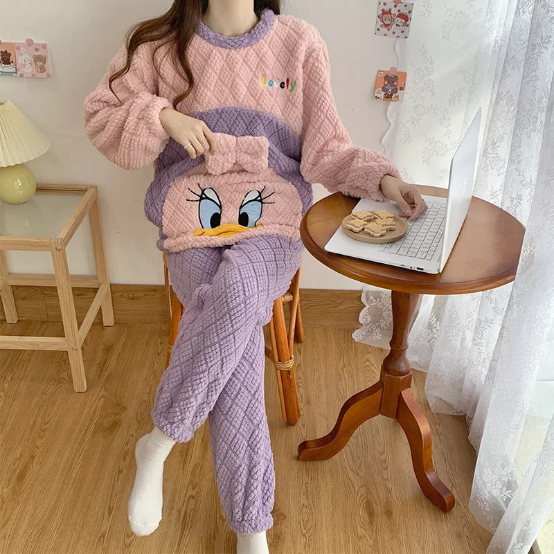 Зимняя новая жаккардовая бархатная пижама с изображением Дональда Дака Диснея