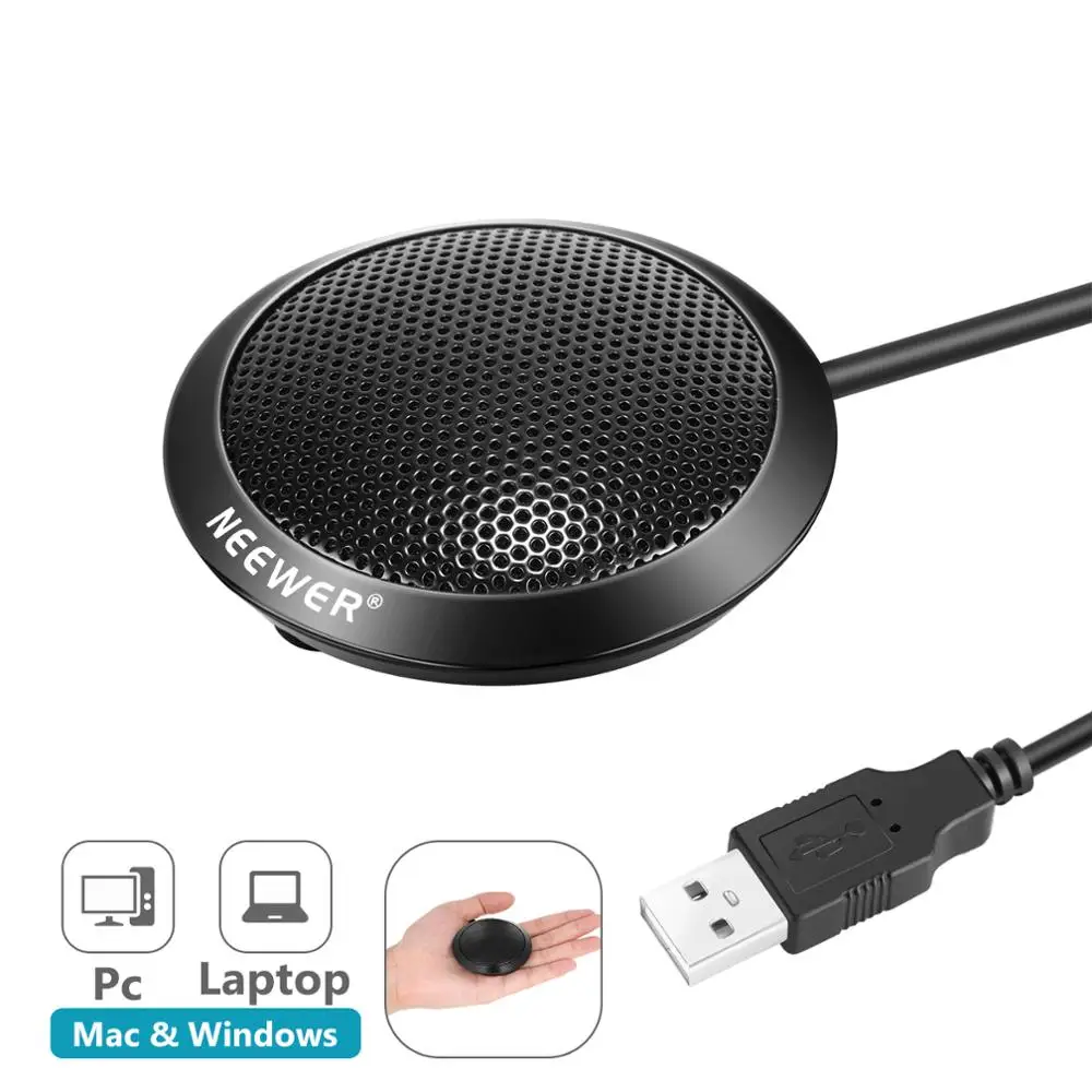 

Круглый конденсаторный USB-микрофон Neewer, портативный конденсаторный микрофон для компьютера, ноутбука, планшета, вращение на 360 °