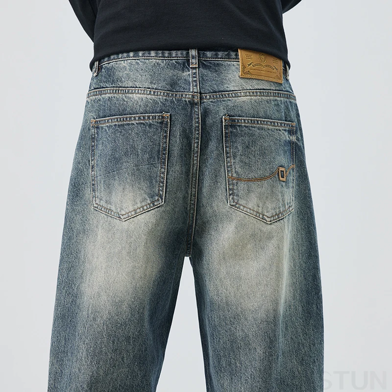 Широкие брюки мужские мешковатые джинсы свободная уличная одежда повседневные