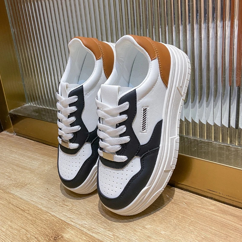 2022 New Autumn White Red Platform Sneakers Women Black Casual Vulcanized Shoes Fashion Comfortable Thick Sole Dad Shoes Lady