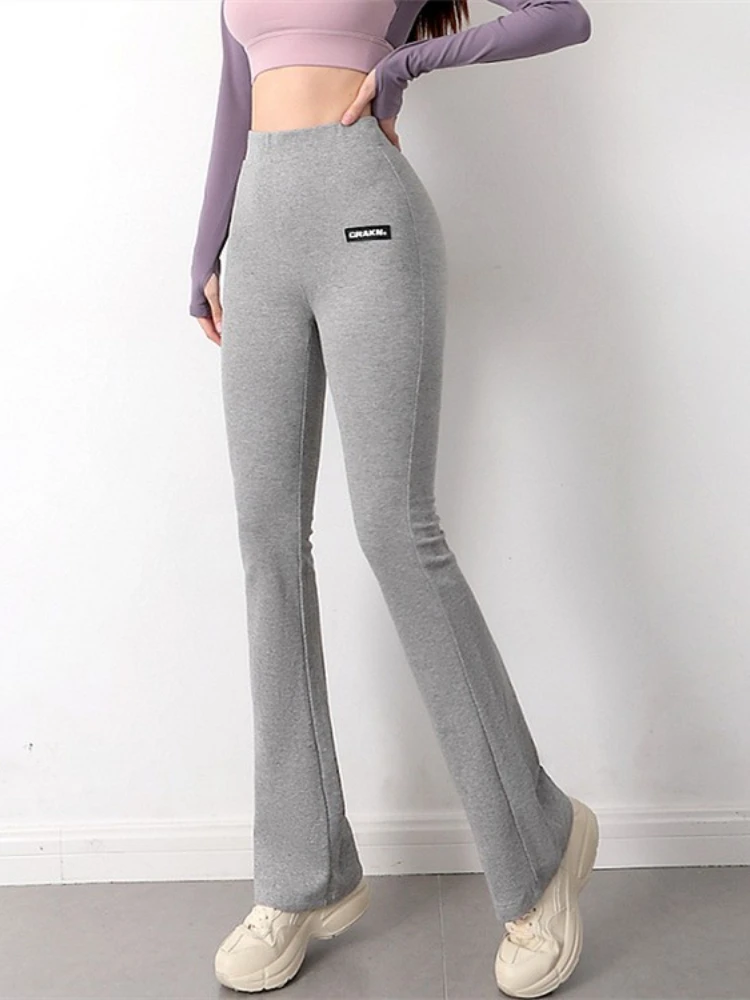 

SALSPOR Women casual pants High waist sexy sports pants Tight elastic slim yoga pants Flare yoga pants Solid color fitness pants