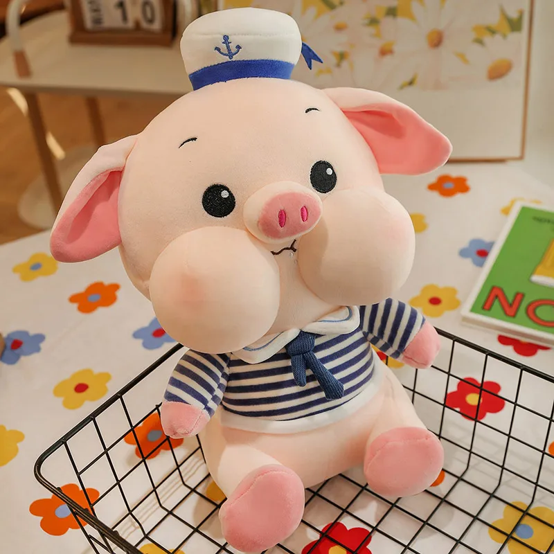 

aomede 60cm Cute Soft Navy Pig Plush Toys Office Nap Stuffed Animal Pillow Home Comfort Cushion Christmas Gift Doll for KidsGirl