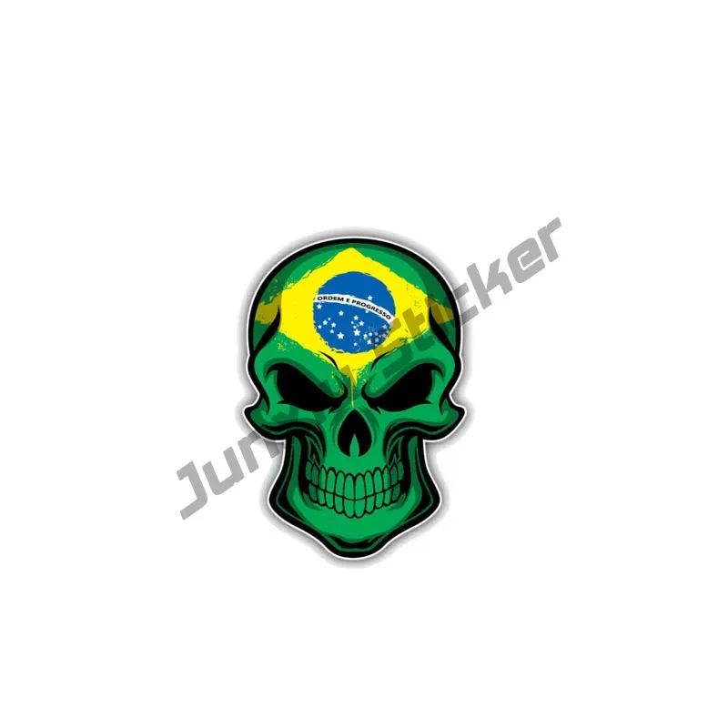 

Наклейки с изображением бразильского флага, наклейки с изображением бразильского футбола, черепа, карты, наклейки для автомобиля, виниловые наклейки KK13cm