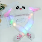 Женская шапка с мультяшным Кроликом, зимняя плюшевая шапка с подвижными кроличьими ушками, наушники, подвижное ухо, игрушечная шапка, зимние аксессуары для девочек