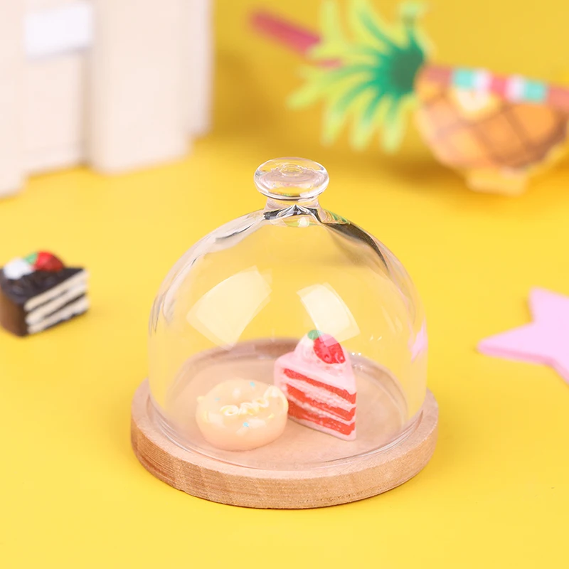 

New Arrival 1:12 Dollhouse Miniature Candy Jar Glass Dessert Fruit Tray Doll House Decor Toy