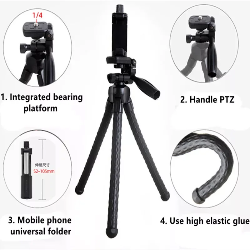 

jmt new Mini Flexible Sponge Octopus Tripod for iPhone Huawei Mobile Phone Smartphone Tripod For mini camera