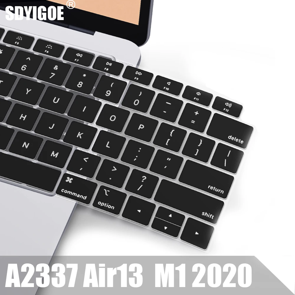 Купи For Macbook Air13 M1 Chip Keyboard Cover Laptop Silicone Protective Film For Macbook A2337 13.3Air Keyboard Cases Release 2020 за 119 рублей в магазине AliExpress