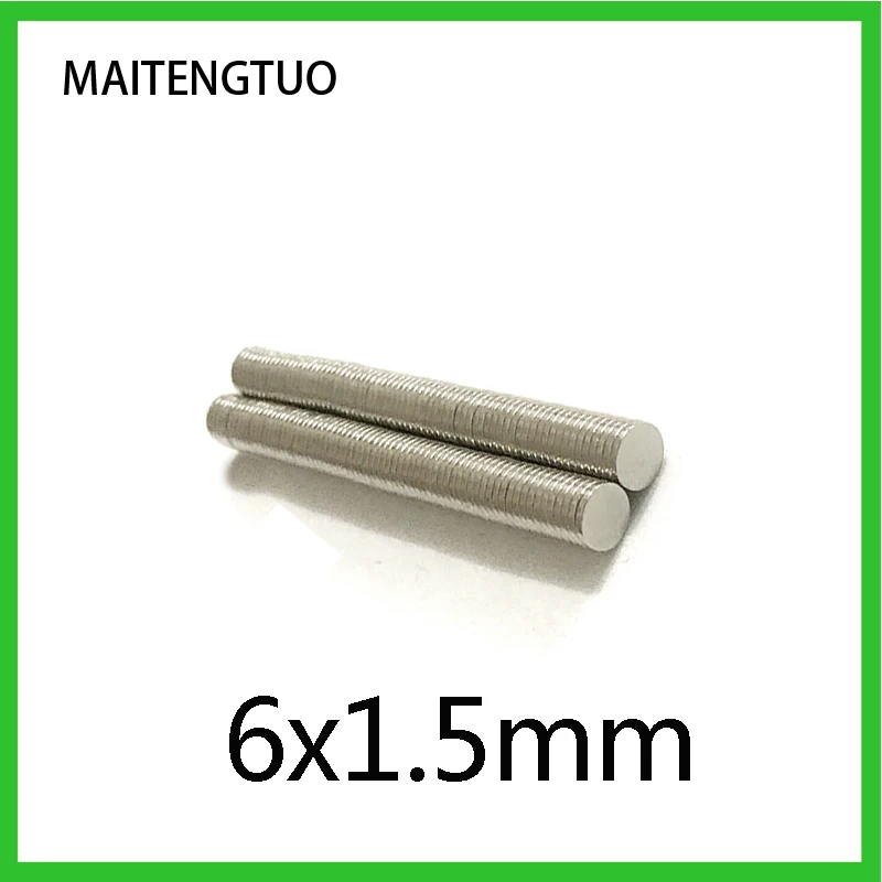 

50/100/200pcs 6x1.5 Super Strong Magnetic Magnet 6mmx1.5mm Permanent Neodymium Magnets 6x1.5mm Small Round Magnet 6*1.5 mm